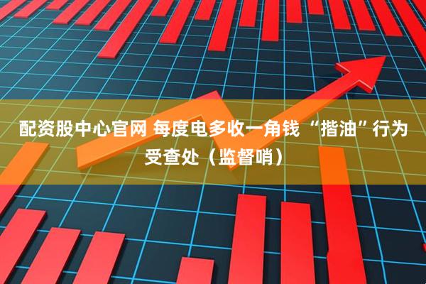 配资股中心官网 每度电多收一角钱 “揩油”行为受查处（监督哨）